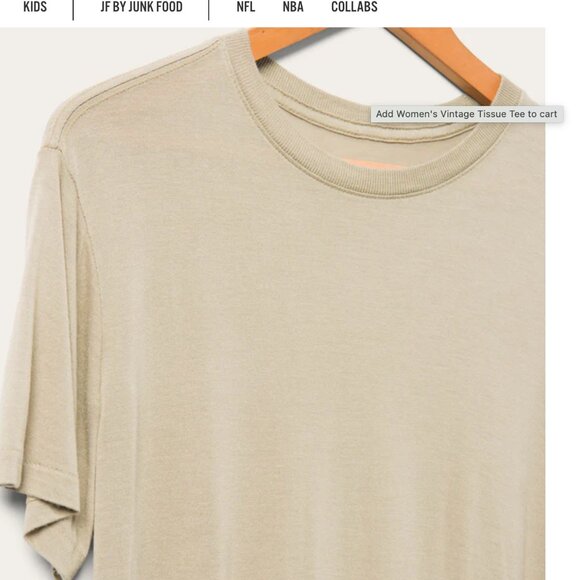 Junk Food Clothing | Women's Vintage Tissue Tee | Artichoke - Picture 3 of 3